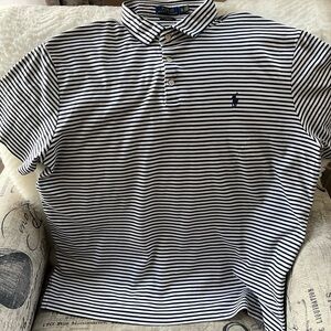 Polo by Ralph Lauren Men's Black and White Striped Shirt